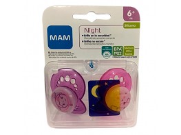 Imagen del producto Mam baby chupete rosa silicona original night 6+